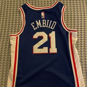 Nike 76ers Embiid Royal Swingman Jersey Icon (Men's Small)